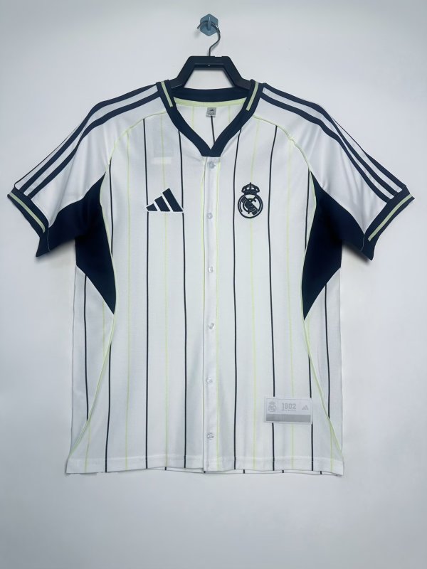 2025 Real Madrid Baseball Jersey Fan Version