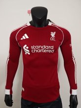 25/26 Liverpool Home Jersey Long Sleeve Player Version 1:1 Quality