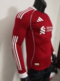 25/26 Liverpool Home Jersey Long Sleeve Player Version 1:1 Quality