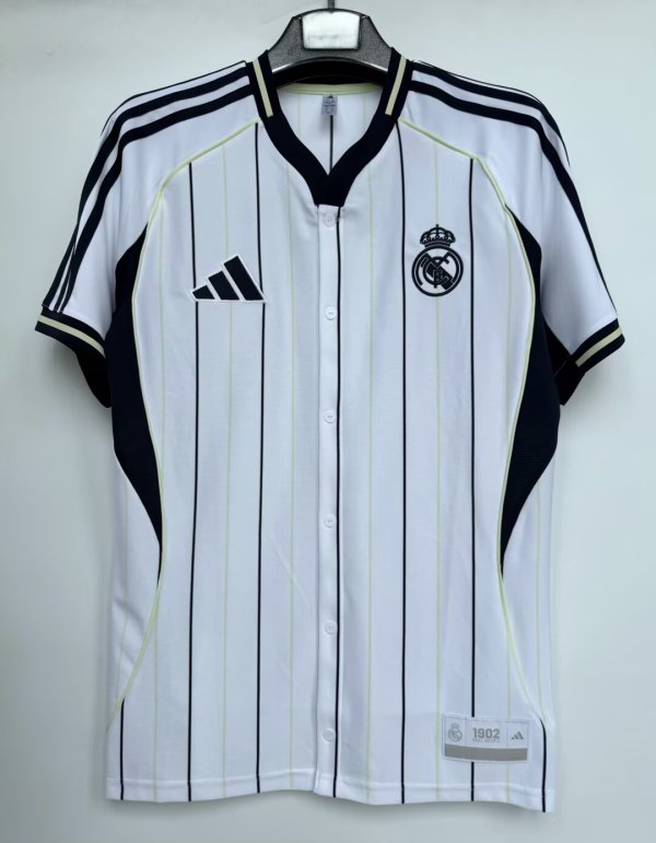 2025 Real Madrid Baseball Jersey Fan Version