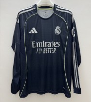 25/26 Real Madrid Away Jersey Long Sleeve 1:1 Quality Fan Version