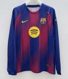 25/26 Barcelona Home Jersey Long Sleeve 1:1 Quality Fan Version