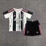 25/26 Juventus Home Kids Jersey With Sponsors