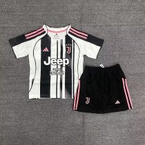 25/26 Juventus Home Kids Jersey With Sponsors