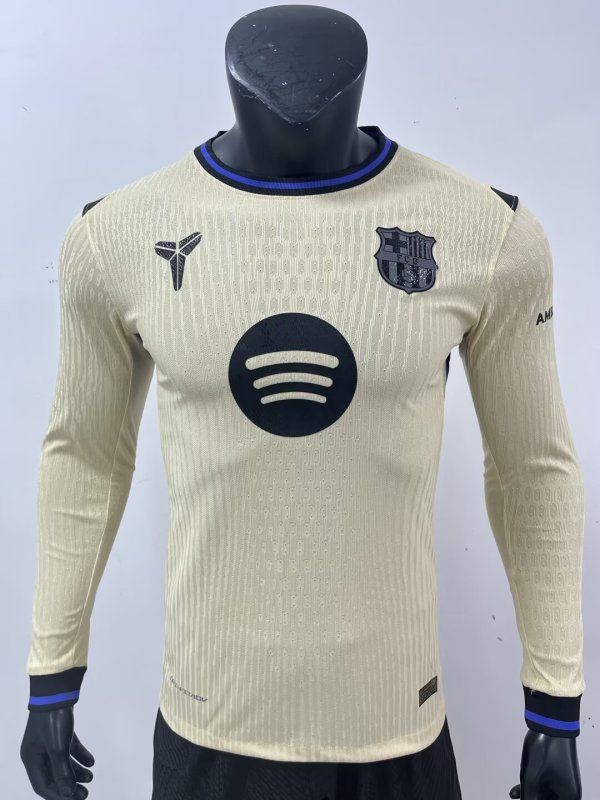 25/26 Barcelona Away Jersey Long Sleeve Player Version  1:1 Quality