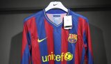 09/10 Barcelona Home Retro Jersey Long Sleeve Player Version  1:1 Quality