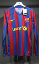 09/10 Barcelona Home Retro Jersey Long Sleeve Player Version  1:1 Quality