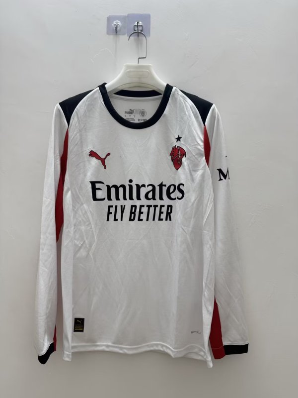25/26 AC Milan Away Jersey Long Sleeve Fans Version  1:1 Quality