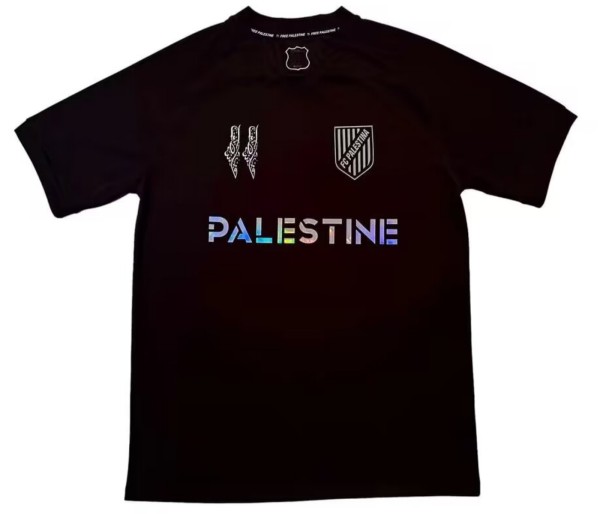 2024 Palestine Black Soccer Jersey Thai Quality 反光标的