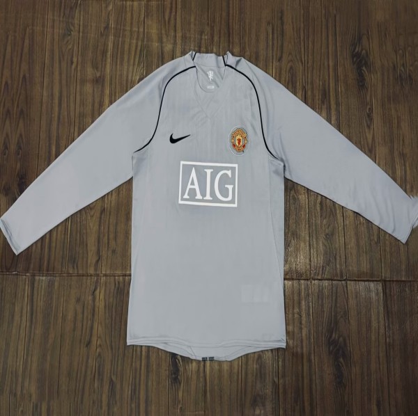 07/08 Man United Grey Retro Jersey Long Sleeve