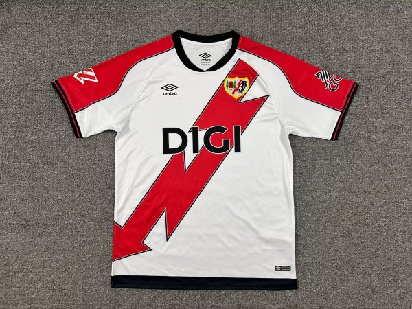 25/26 Rayo Vallecano Home Jersey Thai Quality Fan Version