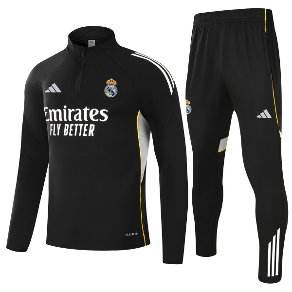 25/26 Real Madrid Black Sweater Tracksuit Thai Quality