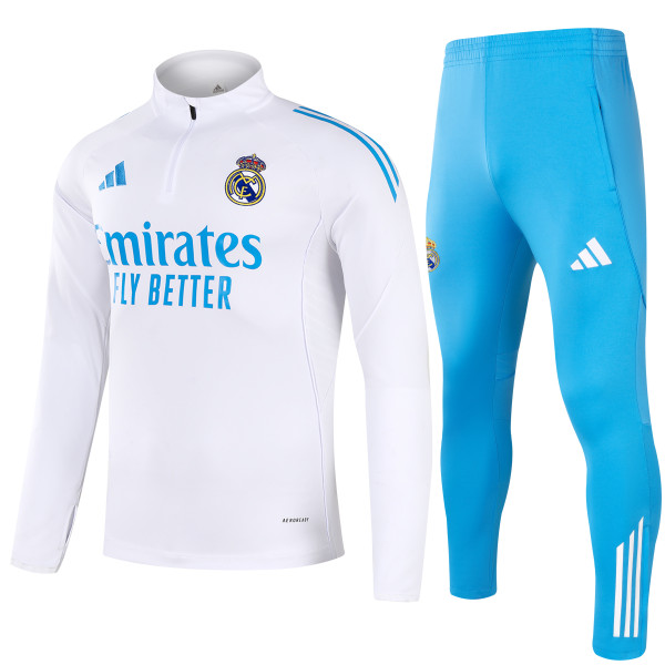 25/26 Real Madrid White Sweater Tracksuit Thai Quality