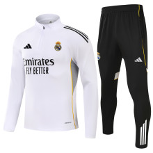25/26 Real Madrid White Sweater Tracksuit Thai Quality