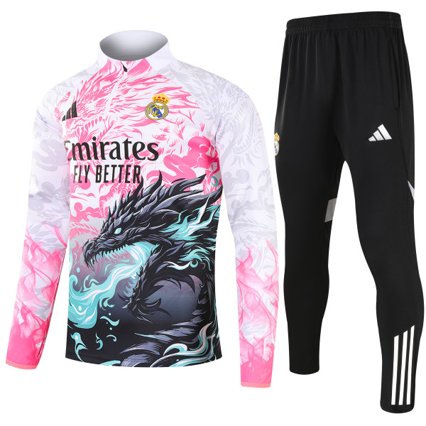 25/26 Real Madrid White Sweater Tracksuit Thai Quality