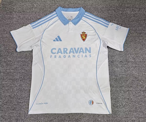 25/26 Real Zaragoza Home Jersey Thai Quality Fan Version