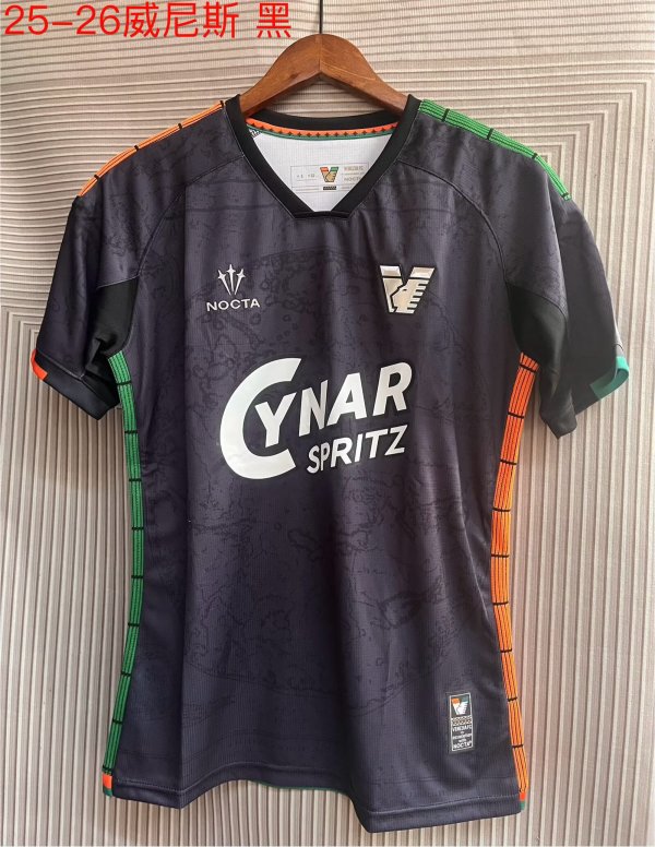 25/26 Venezia FC Black Fans Soccer Jersey
