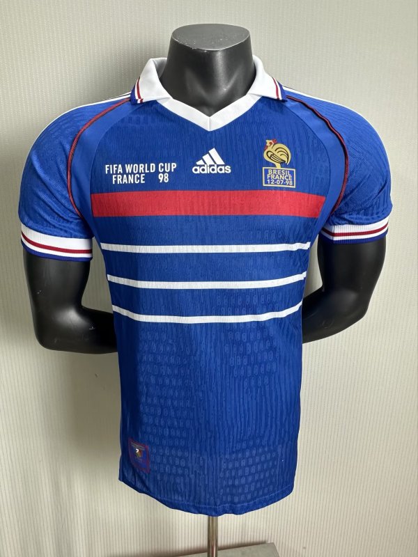 1998 France Home Retro Soccer Jersey Player Version  1:1 Quality