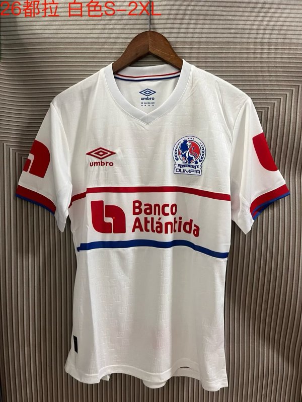 25/26 Olympia Dula Home White Soccer Jersey Thai Quality