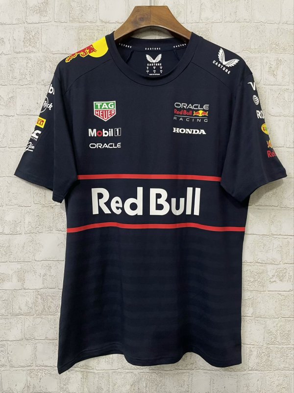2025 Red Bull Racing Dark Blue F1 Team Round Collar POLO T-Shirt