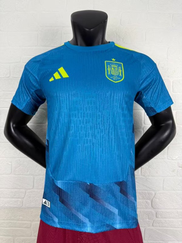 2026 Spain Goalkeeper Blue Soccer Jersey Player Version  1:1 Quality 球员版