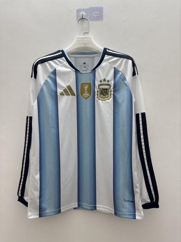 2026 Argentina Home World Cup Long Sleeve Jersey Fans Version 1:1 Quality