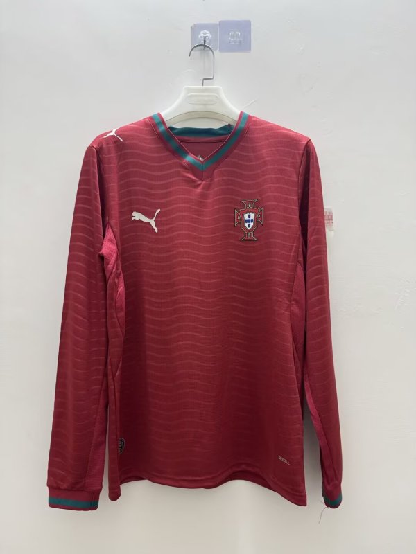 2026 Portugal Home World Cup Long Sleeve Soccer Jersey Fans Version 1:1 Quality
