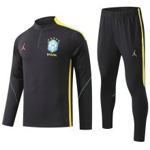 26/27 Brazil Black with Zipper Sweater Tracksuit Thai Quality