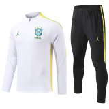 26/27 Brazil White with Zipper Sweater Tracksuit Thai Quality