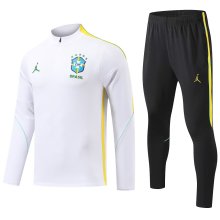 26/27 Brazil White with Zipper Sweater Tracksuit Thai Quality