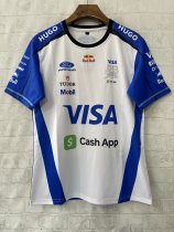 2026 Red Bull Racing White Blue F1 Team Round Collar POLO T-Shirt