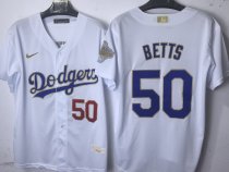 2025  Los Angeles Dodgers BETTS 50 Whtie Baseball Jersey
