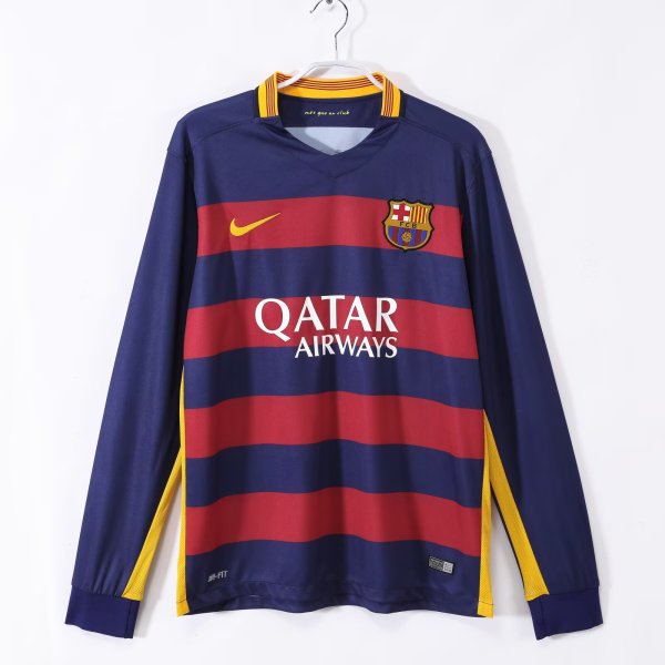 15/16 Barcelona Home Retro Jersey Long Sleeve