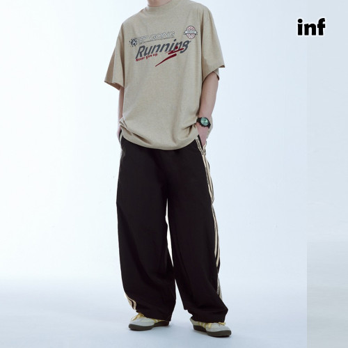 Men Women Retro Contrasting Color Patchwork Wide Leg Pants Sport Wear Pant Bottoms Trousers Outfits Casual Pants