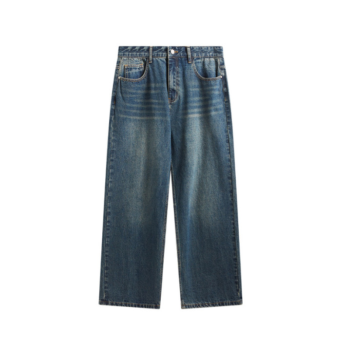 Men Women Wide-leg Jeans Straight Leg Pants Bottoms Trousers Outfits Casual Jeans