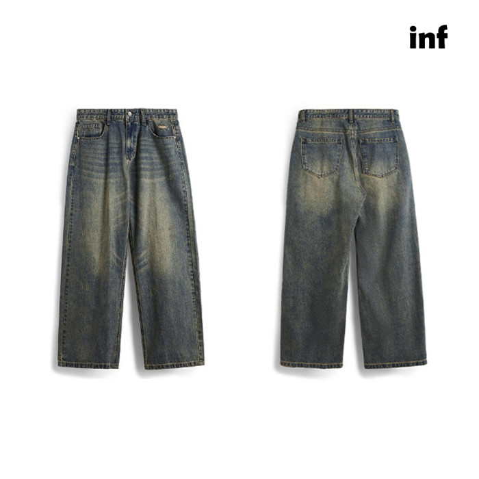 Men Women Wide Leg Jeans Straight Leg Pants Bottoms Trousers Outfits Casual Jeans