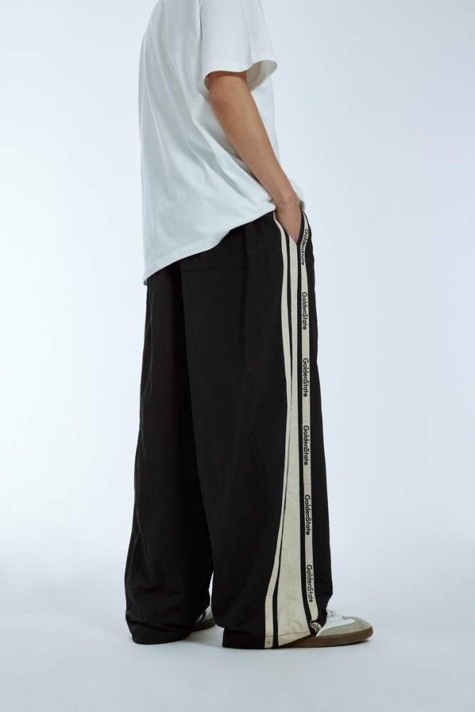 Men Women Retro Contrasting Color Patchwork Wide Leg Pants Sport Wear Pant Bottoms Trousers Outfits Casual Pants