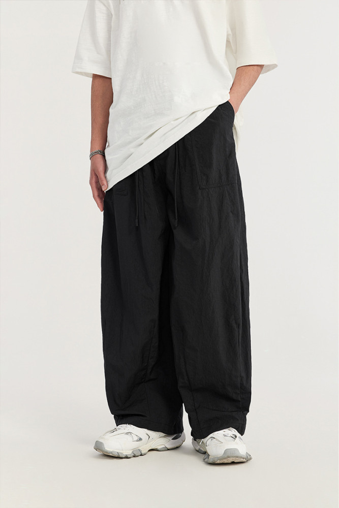Men Women Wrinkle Washed Wide Leg Pants Sport Wear Pant Bottoms Trousers Outfits Casual Pants