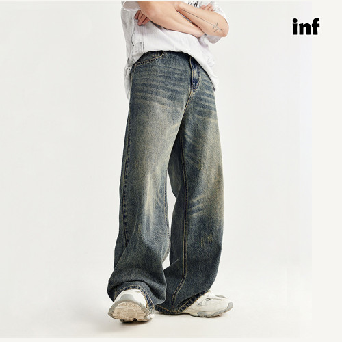 Men Women Wide Leg Jeans Straight Leg Pants Bottoms Trousers Outfits Casual Jeans