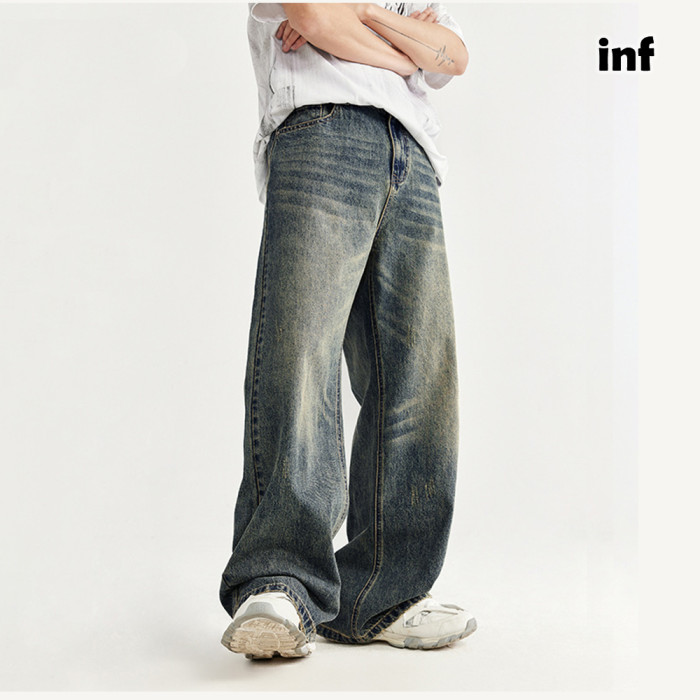 Men Women Wide Leg Jeans Straight Leg Pants Bottoms Trousers Outfits Casual Jeans