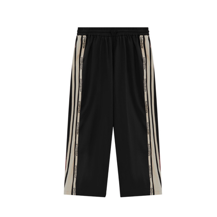Men Women Retro Contrasting Color Patchwork Wide Leg Pants Sport Wear Pant Bottoms Trousers Outfits Casual Pants