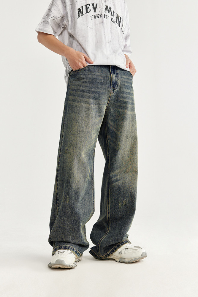 Men Women Wide Leg Jeans Straight Leg Pants Bottoms Trousers Outfits Casual Jeans