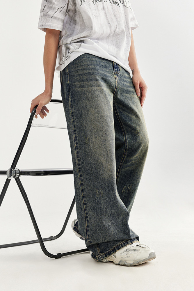Men Women Wide Leg Jeans Straight Leg Pants Bottoms Trousers Outfits Casual Jeans