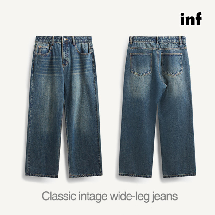 Men Women Wide-leg Jeans Straight Leg Pants Bottoms Trousers Outfits Casual Jeans