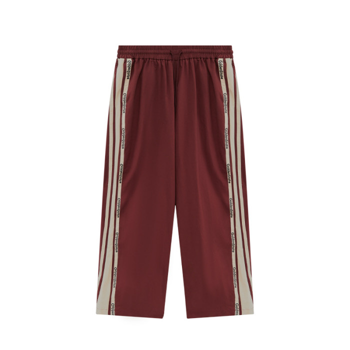 Men Women Retro Contrasting Color Patchwork Wide Leg Pants Sport Wear Pant Bottoms Trousers Outfits Casual Pants