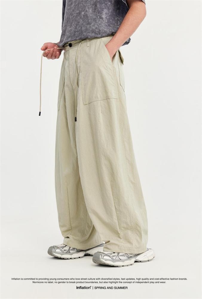 Men Women Wrinkle Washed Wide Leg Pants Sport Wear Pant Bottoms Trousers Outfits Casual Pants