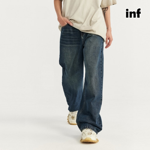 Men Women Wide-leg Jeans Straight Leg Pants Bottoms Trousers Outfits Casual Jeans