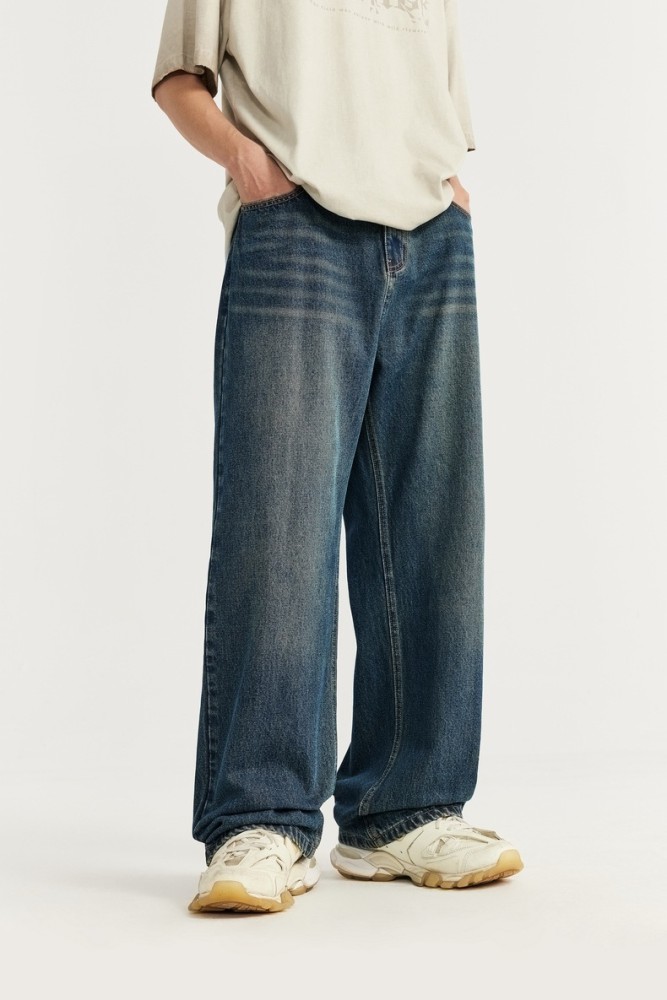 Men Women Wide-leg Jeans Straight Leg Pants Bottoms Trousers Outfits Casual Jeans