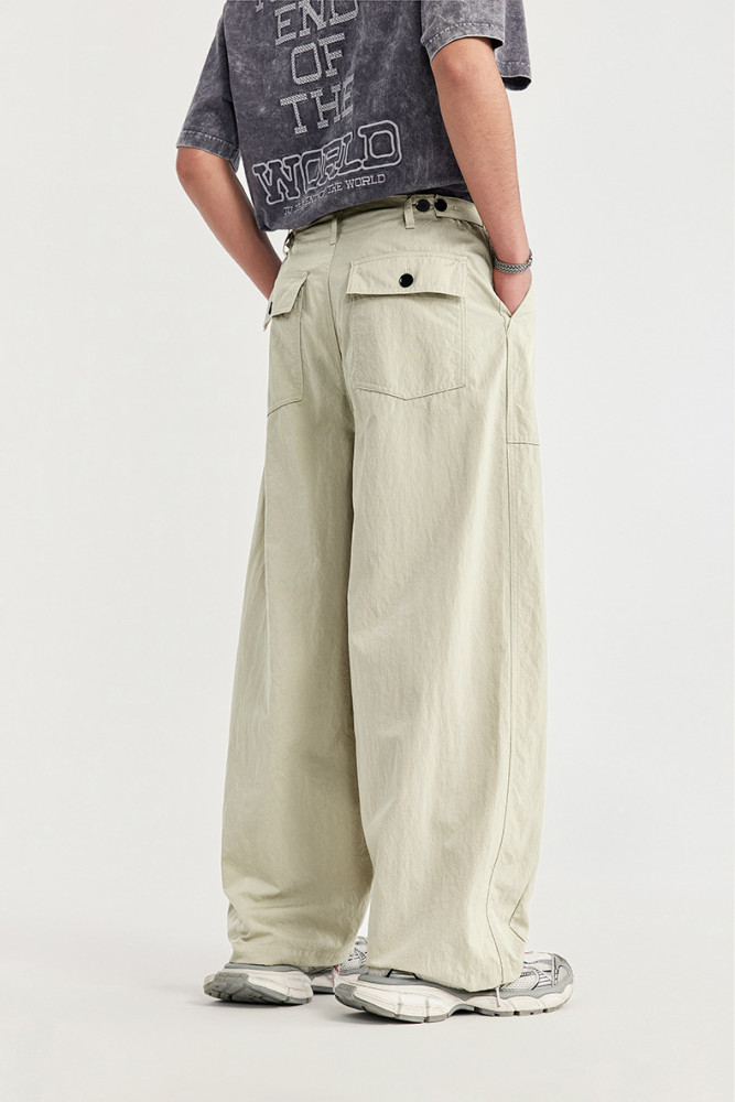 Men Women Wrinkle Washed Wide Leg Pants Sport Wear Pant Bottoms Trousers Outfits Casual Pants