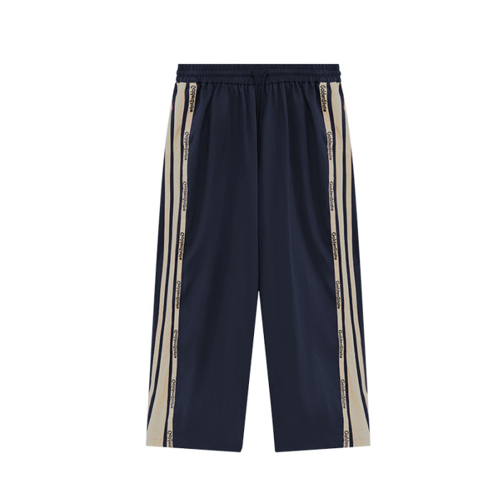 Men Women Retro Contrasting Color Patchwork Wide Leg Pants Sport Wear Pant Bottoms Trousers Outfits Casual Pants